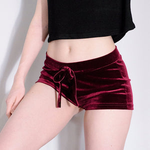 Women Pink Velvet Shorts Fashion Sexy Workout Flannel Short Pants - e'Rods Imports