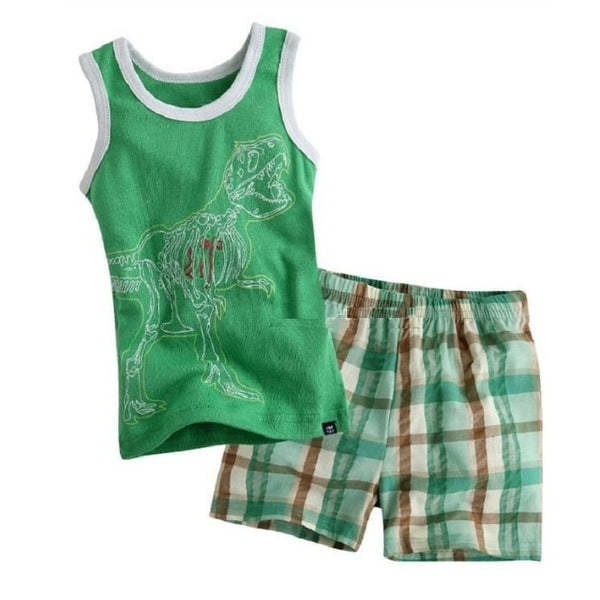 Green Crocodile Baby Boy Clothes Set Bike Children Tee Shirts Pants Suits Kids Outfit 100% Cotton Tops Panties 2 3 4 5 6 7 Years - e'Rods Imports