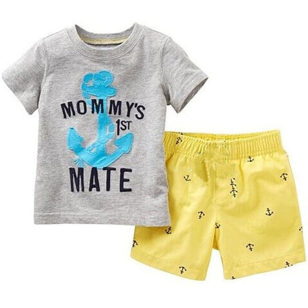 Green Crocodile Baby Boy Clothes Set Bike Children Tee Shirts Pants Suits Kids Outfit 100% Cotton Tops Panties 2 3 4 5 6 7 Years - e'Rods Imports