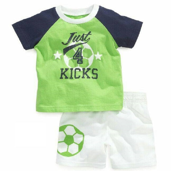 Green Crocodile Baby Boy Clothes Set Bike Children Tee Shirts Pants Suits Kids Outfit 100% Cotton Tops Panties 2 3 4 5 6 7 Years - e'Rods Imports