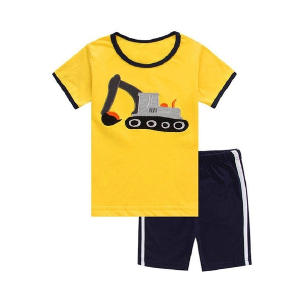 Green Crocodile Baby Boy Clothes Set Bike Children Tee Shirts Pants Suits Kids Outfit 100% Cotton Tops Panties 2 3 4 5 6 7 Years - e'Rods Imports