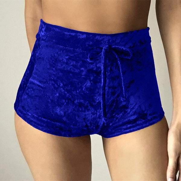 Women Pink Velvet Shorts Fashion Sexy Workout Flannel Short Pants - e'Rods Imports