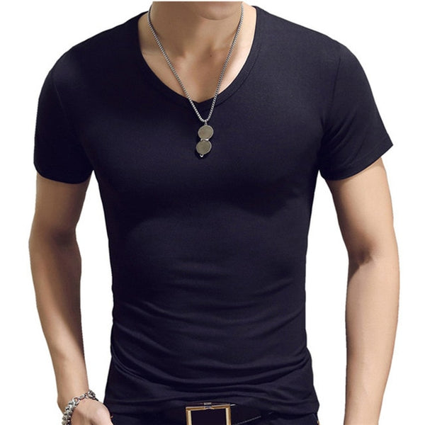 Elastic V Neck Men T Shirt - e'Rods Imports