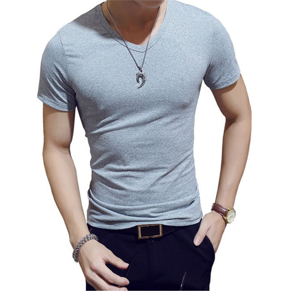 Elastic V Neck Men T Shirt - e'Rods Imports