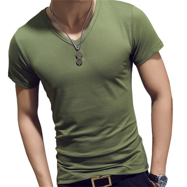 Elastic V Neck Men T Shirt - e'Rods Imports