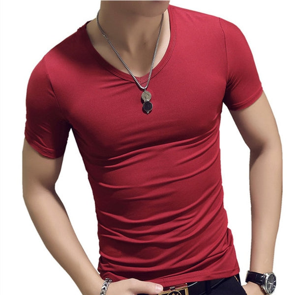 Elastic V Neck Men T Shirt - e'Rods Imports