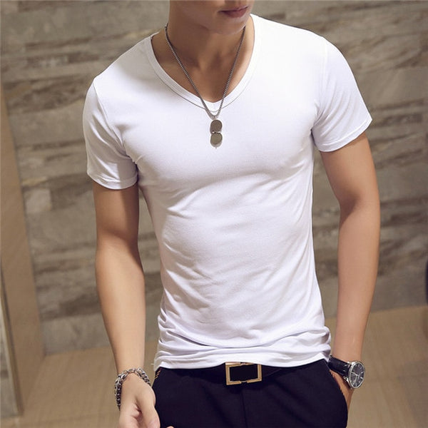 Elastic V Neck Men T Shirt - e'Rods Imports