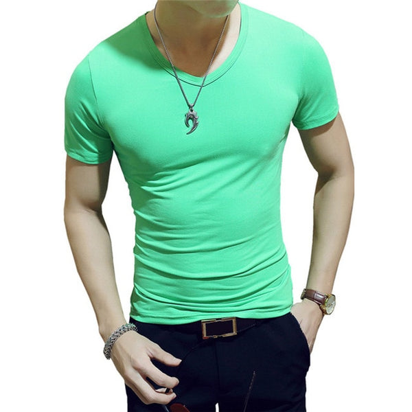 Elastic V Neck Men T Shirt - e'Rods Imports