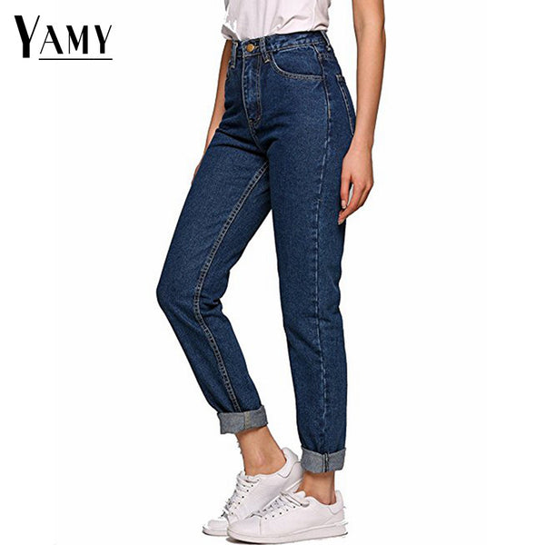 Spring women pencil denim pants blue high waist jeans - e'Rods Imports