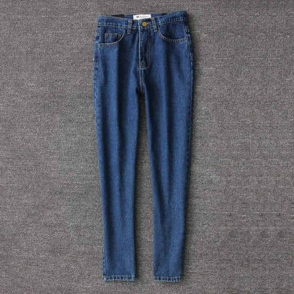 Spring women pencil denim pants blue high waist jeans - e'Rods Imports