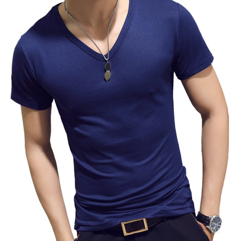 Elastic V Neck Men T Shirt - e'Rods Imports