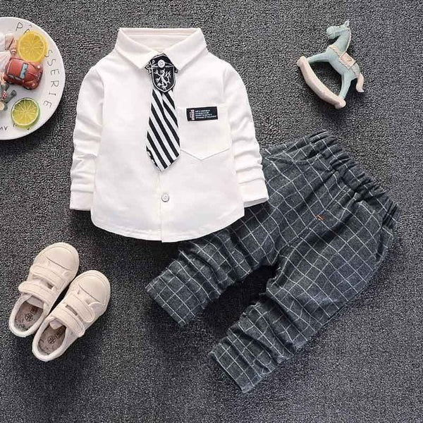 Boys clothing set spring formal gentleman 2 pcs suit for kids - e'Rods Imports